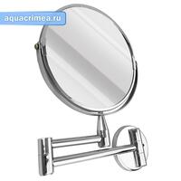 Зеркало косметическое настенное раздвижное, на коленце  нержавейка хромированная